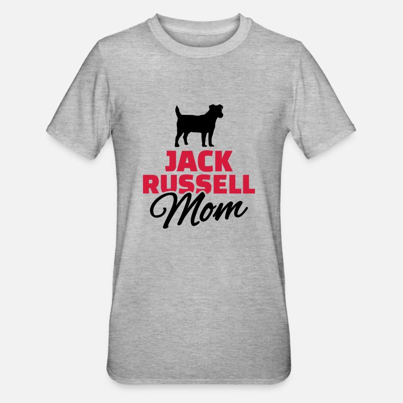 Jack Russel Mom - Unisex Polycotton T-Shirt - heather grey