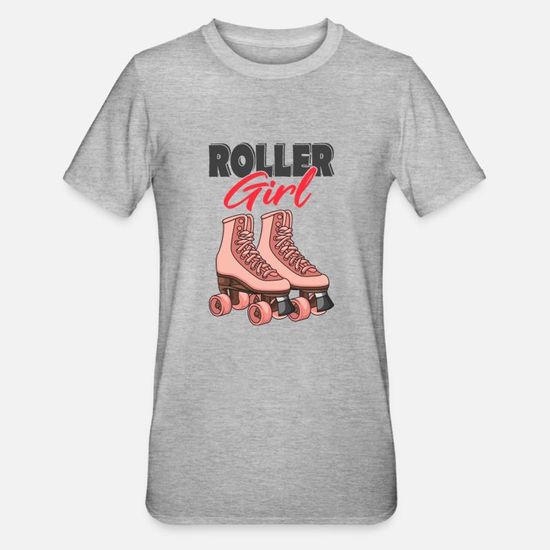 Rollschuhe - Unisex Polycotton T-Shirt - Grau meliert