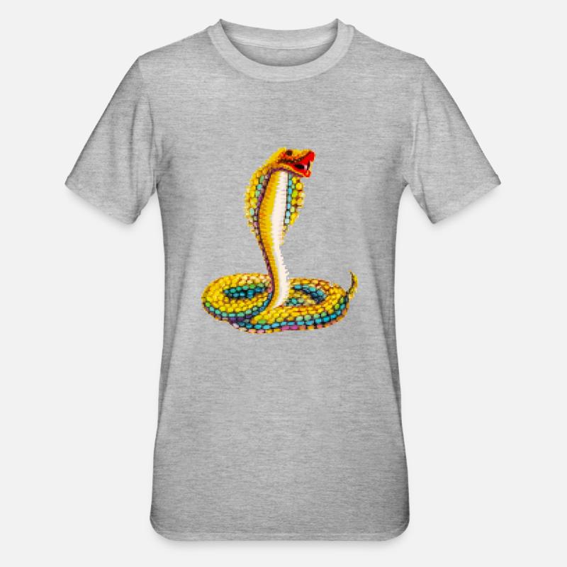 Serpent de pixel - T-shirt polycoton Unisexe - gris chiné