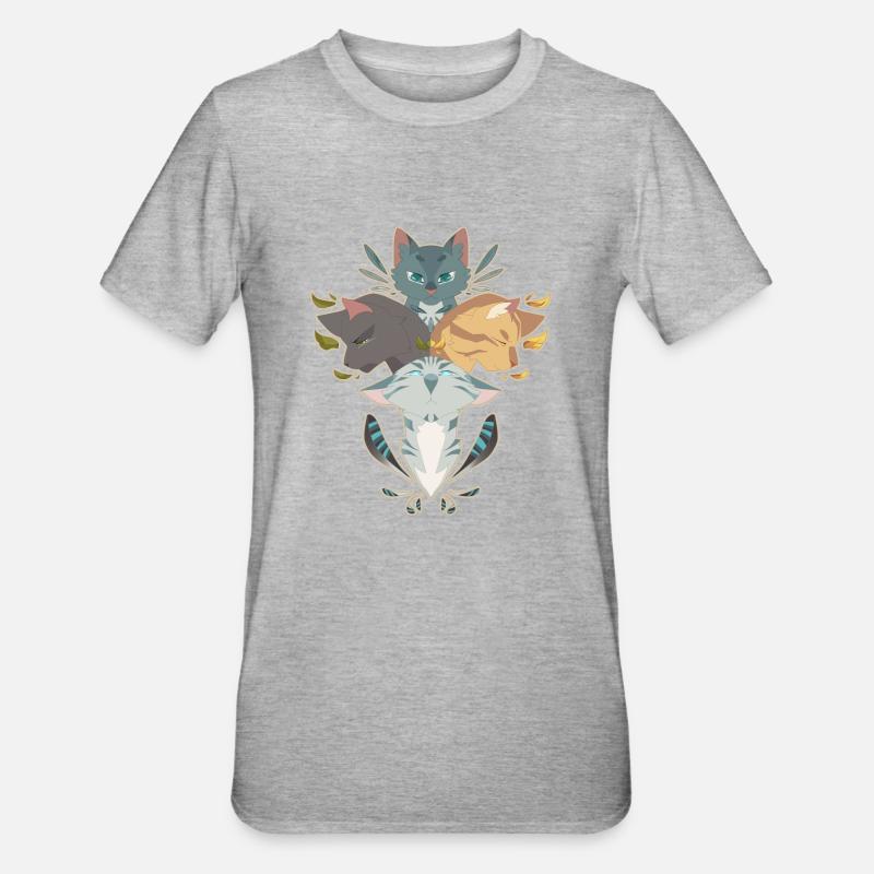 Jayfeather Häherfeder Kat Grå Warrior Katte - Unisex polycotton T-shirt - grå meleret