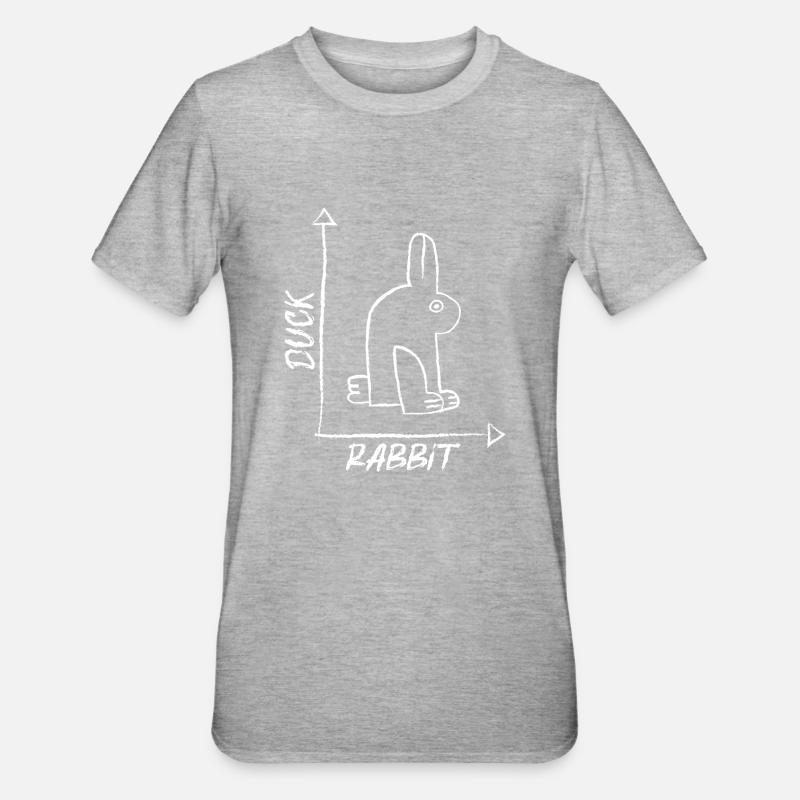 Lapin de l’illusion d’optique - T-shirt polycoton Unisexe - gris chiné
