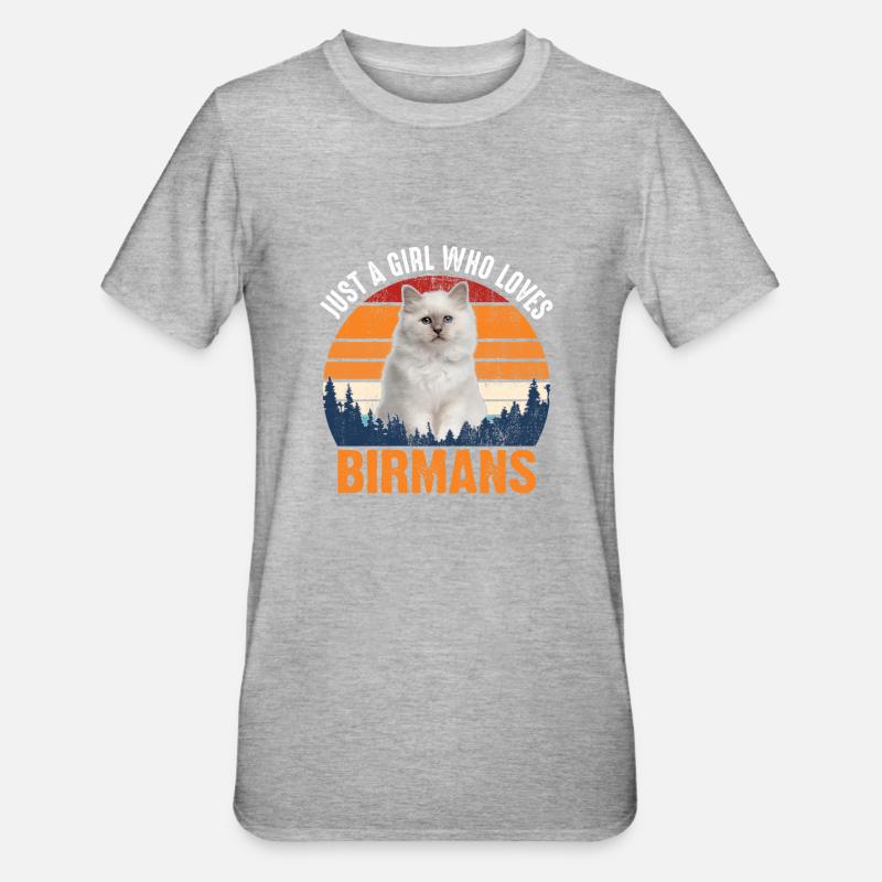 CHAT - BIRMANE CHAT BIRMANS - T-shirt polycoton Unisexe - gris chiné