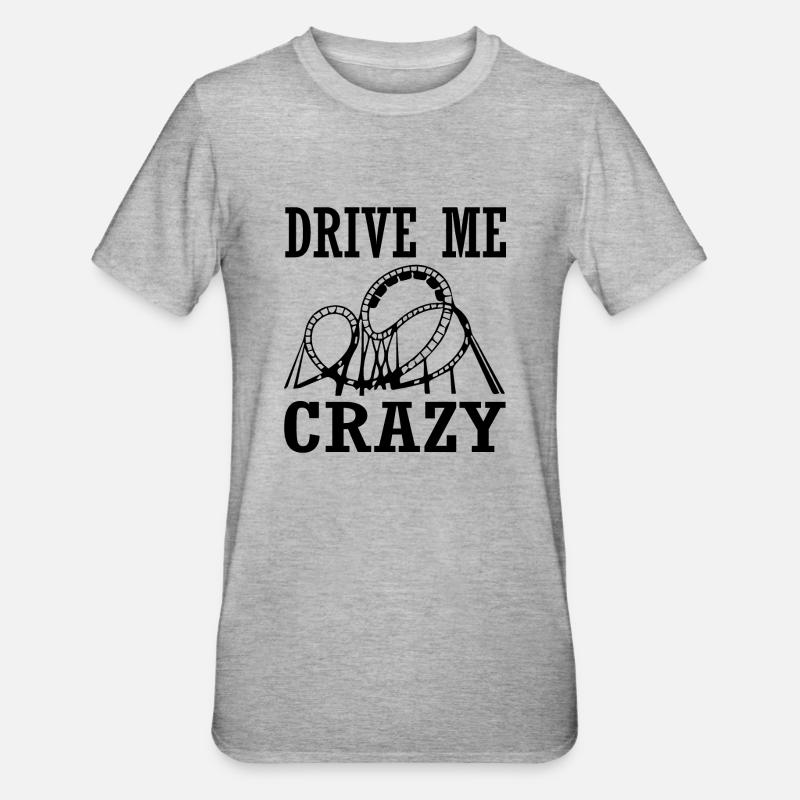 Rollercoaster Achterbahn Freizeitpark - Unisex Polycotton T-Shirt - Grau meliert