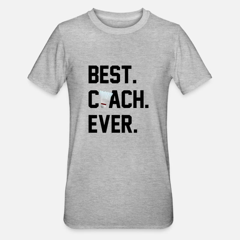BESTER TRAINER BADMINTON - Unisex Polycotton T-Shirt - Grau meliert
