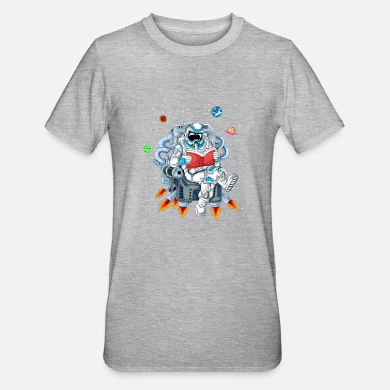 lecture d’astronautes - T-shirt polycoton Unisexe - gris chiné