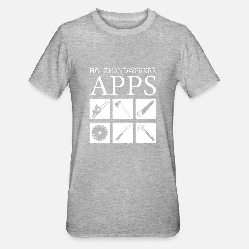 HOLZHANDWERKER APPS - Unisex Polycotton T-Shirt - Grau meliert