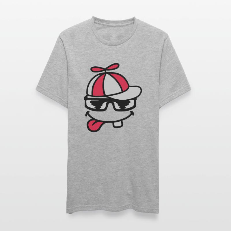 Comic Face Propeller Cap Éolienne T-shirt polycoton Unisexe