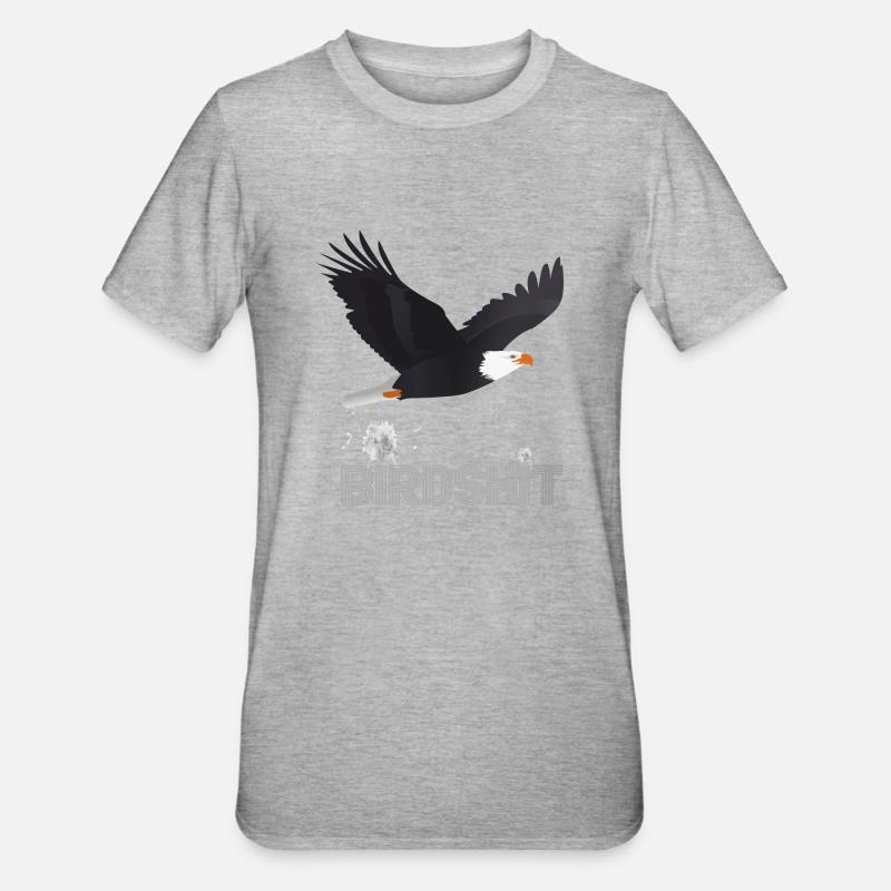 BIRDSHIT EAGLE - FARBE - Unisex Polycotton T-Shirt - Grau meliert
