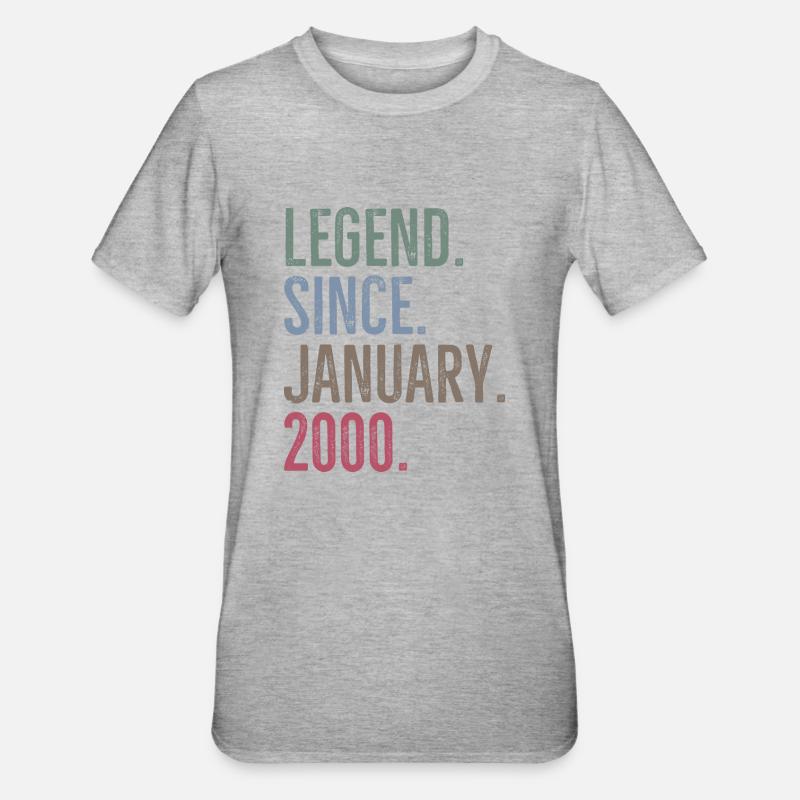 Legend Since January 2000 - Unisex Polycotton T-Shirt - heather grey
