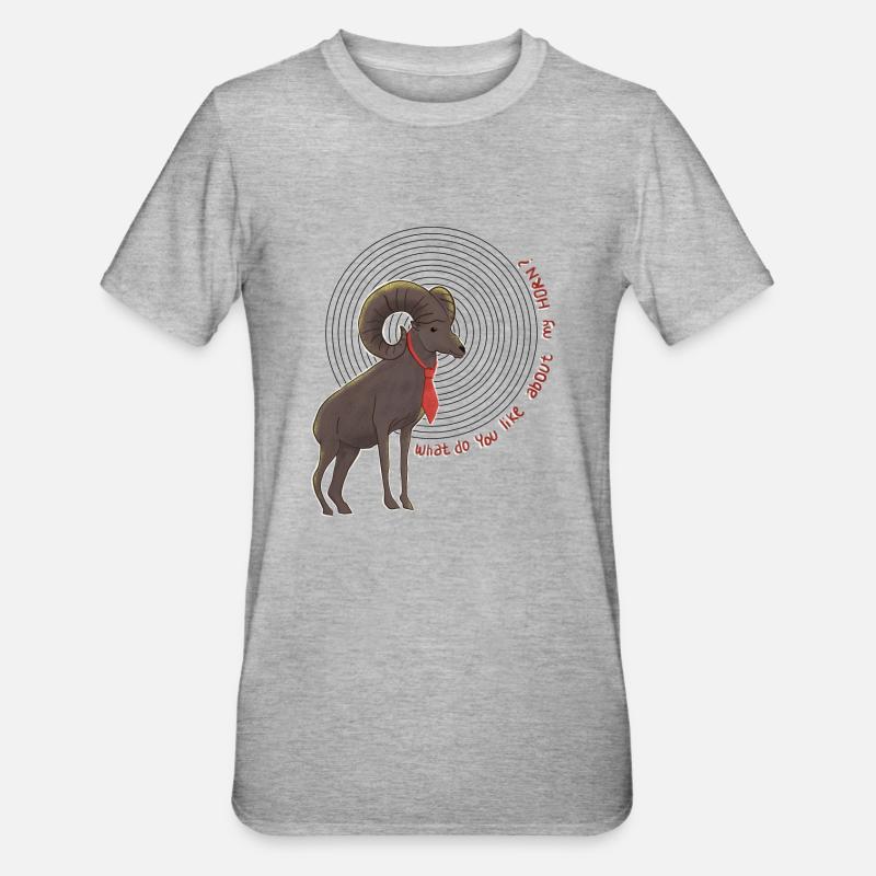Sheep horn - Unisex Polycotton T-Shirt - heather grey
