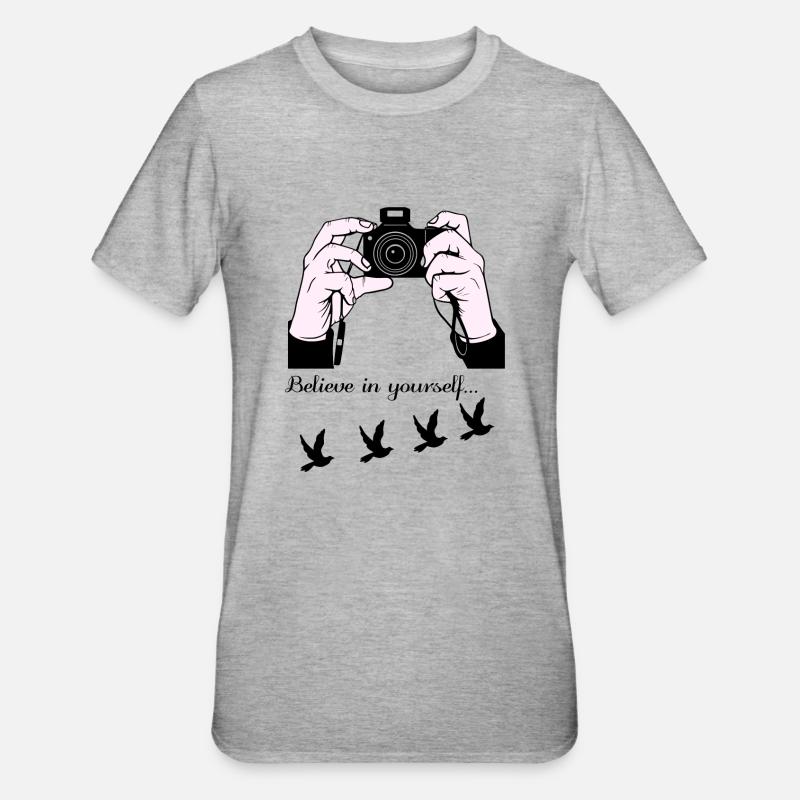 Fotograf aus Leidenschaft - Unisex Polycotton T-Shirt - Grau meliert