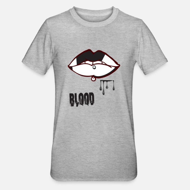 piercing & sang - T-shirt polycoton Unisexe - gris chiné