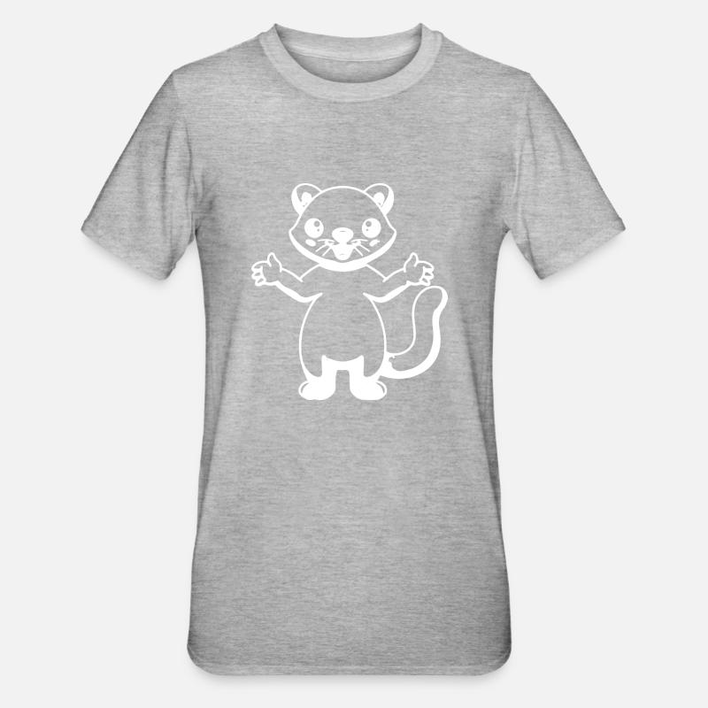 CHIEN CHAT ANIMAL DE COMPAGNIE - T-shirt polycoton Unisexe - gris chiné