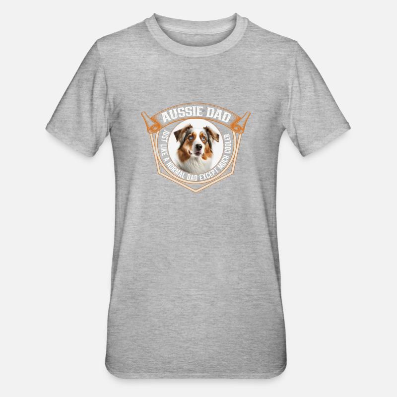 Australischer Schäferhund, Aussie-Mutter - Unisex Polycotton T-Shirt - Grau meliert