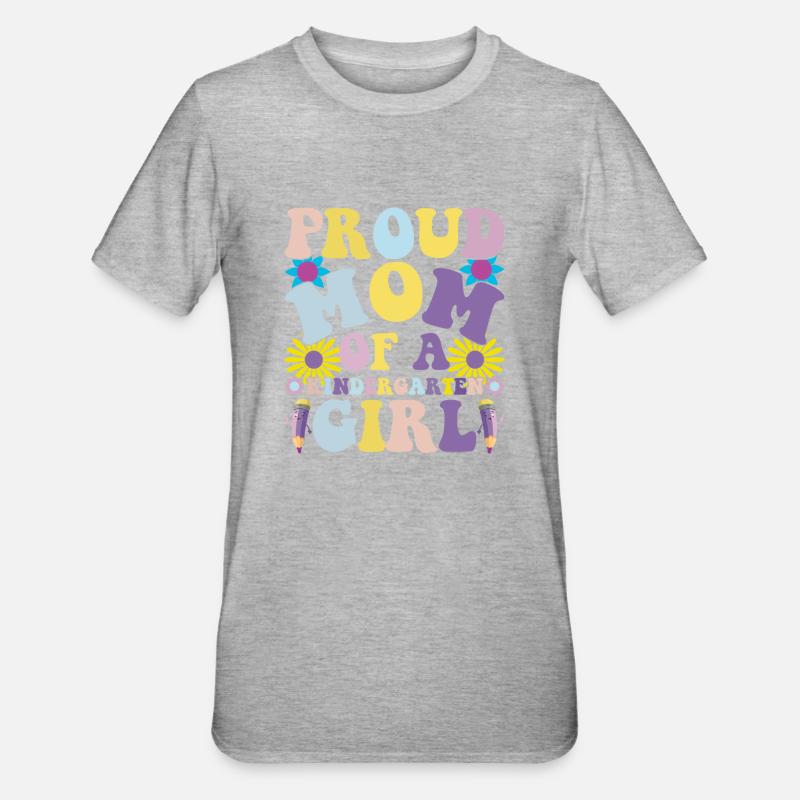Stolze Mutter eines Kindergartenmädchens! Tochter - Unisex Polycotton T-Shirt - Grau meliert