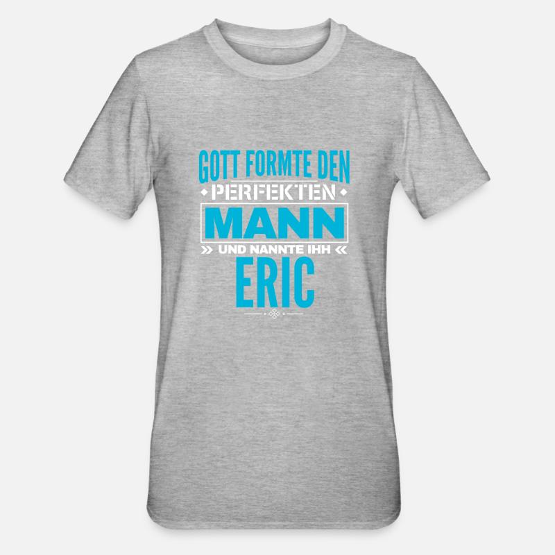 Eric Name Design - Unisex Polycotton T-Shirt - Grau meliert