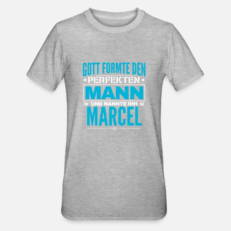 Marcel Name Design - Unisex Polycotton T-Shirt - Grau meliert