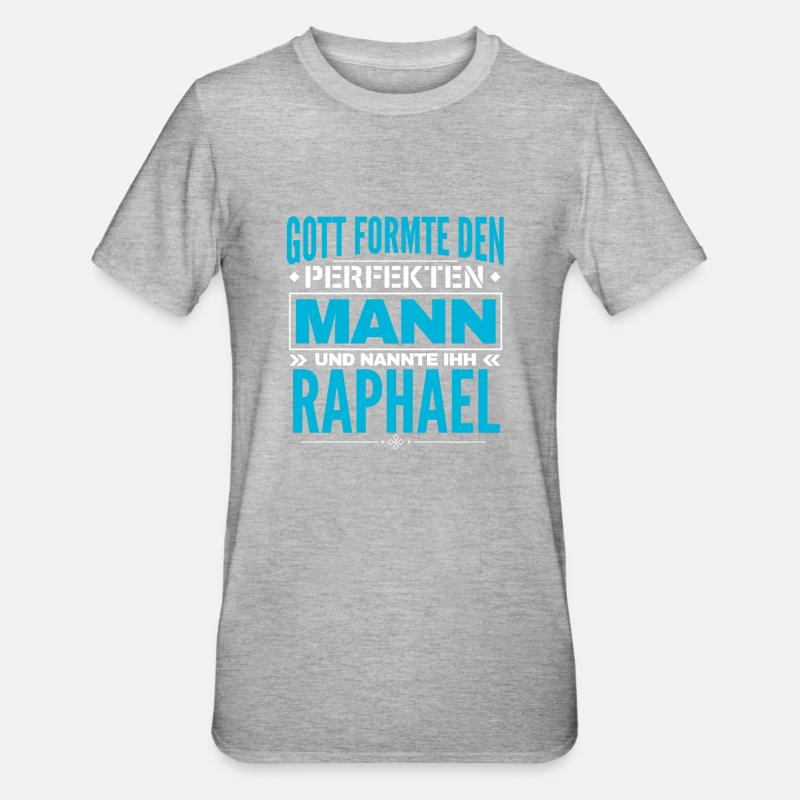Raphael Name Design - Unisex Polycotton T-Shirt - Grau meliert