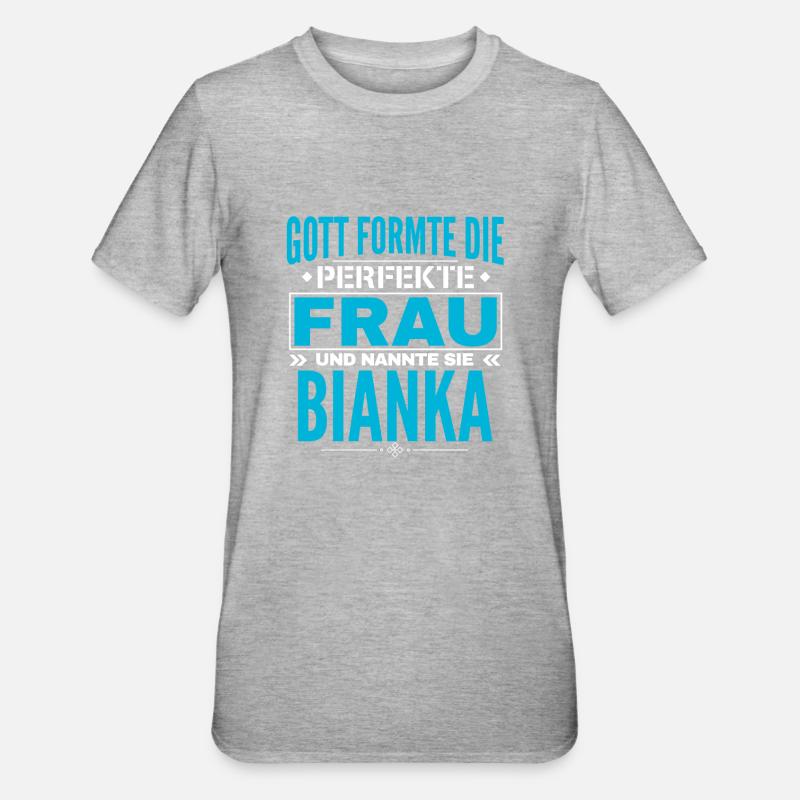Conception du nom Bianka - T-shirt polycoton Unisexe - gris chiné