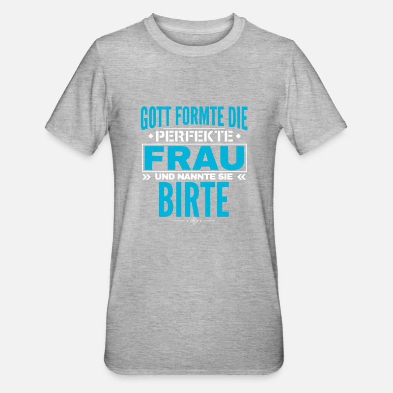 Birte Name Design - Unisex Polycotton T-Shirt - heather grey