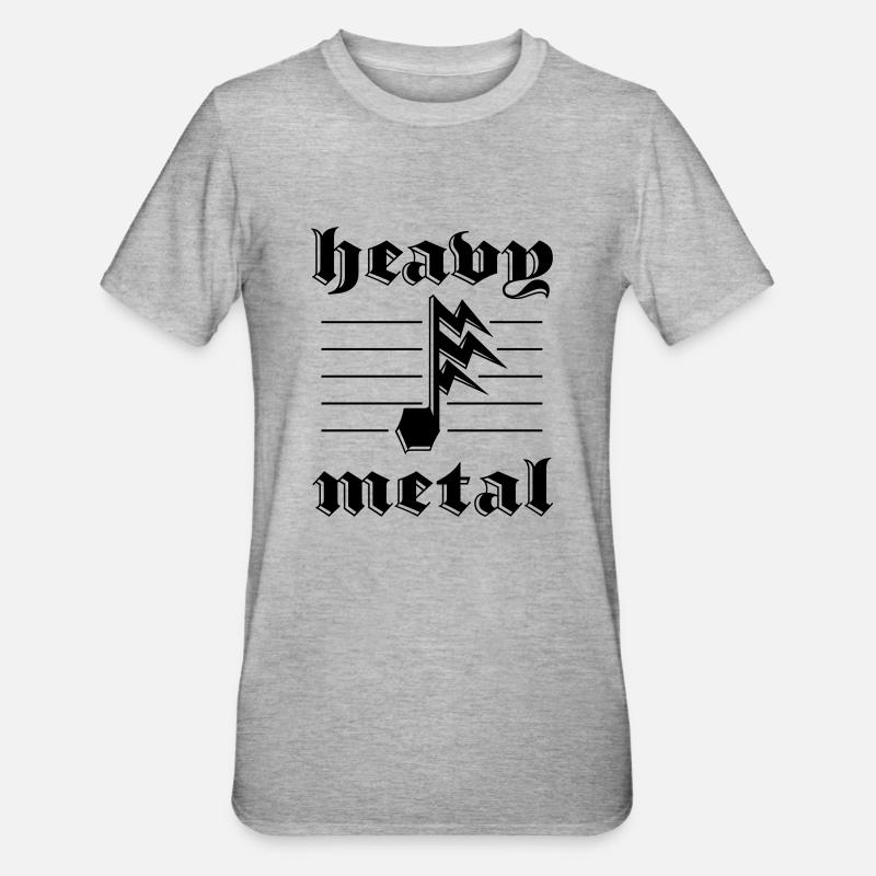 Heavy Metal Sticker Blitznote - Unisex Polycotton T-Shirt - Grau meliert