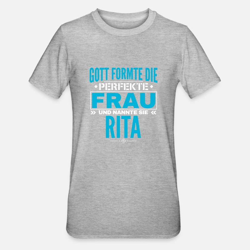 Conception du nom de Rita - T-shirt polycoton Unisexe - gris chiné