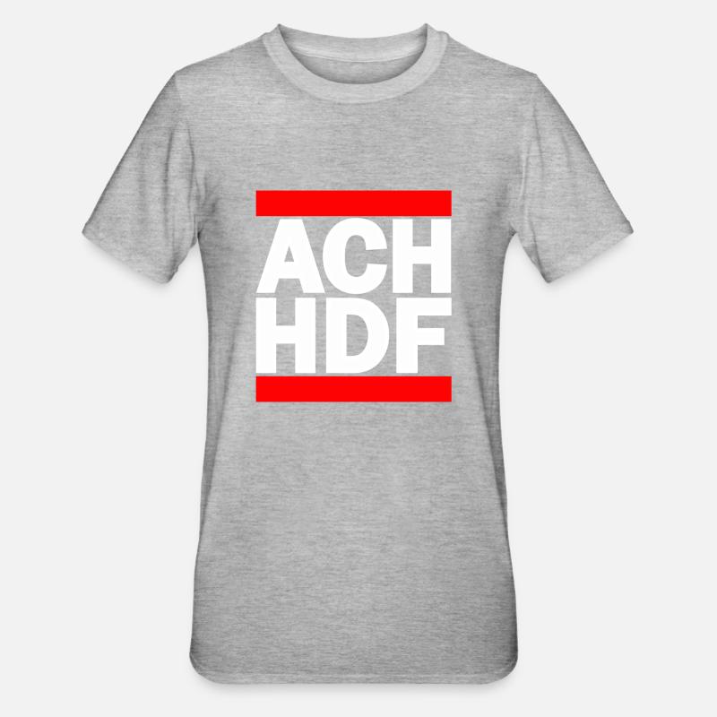 ACH HDF cooles Design - Unisex Polycotton T-Shirt - Grau meliert