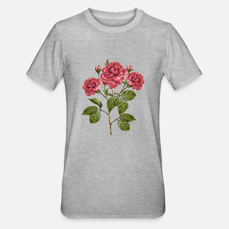 Fleur - T-shirt polycoton Unisexe - gris chiné
