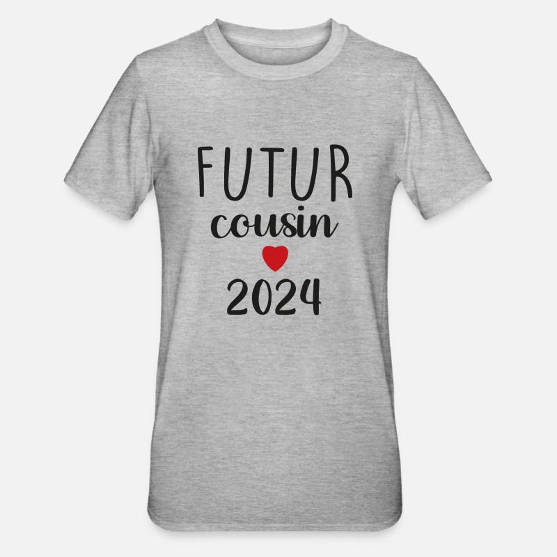 Futur cousin - 2024 - T-shirt polycoton Unisexe - gris chiné