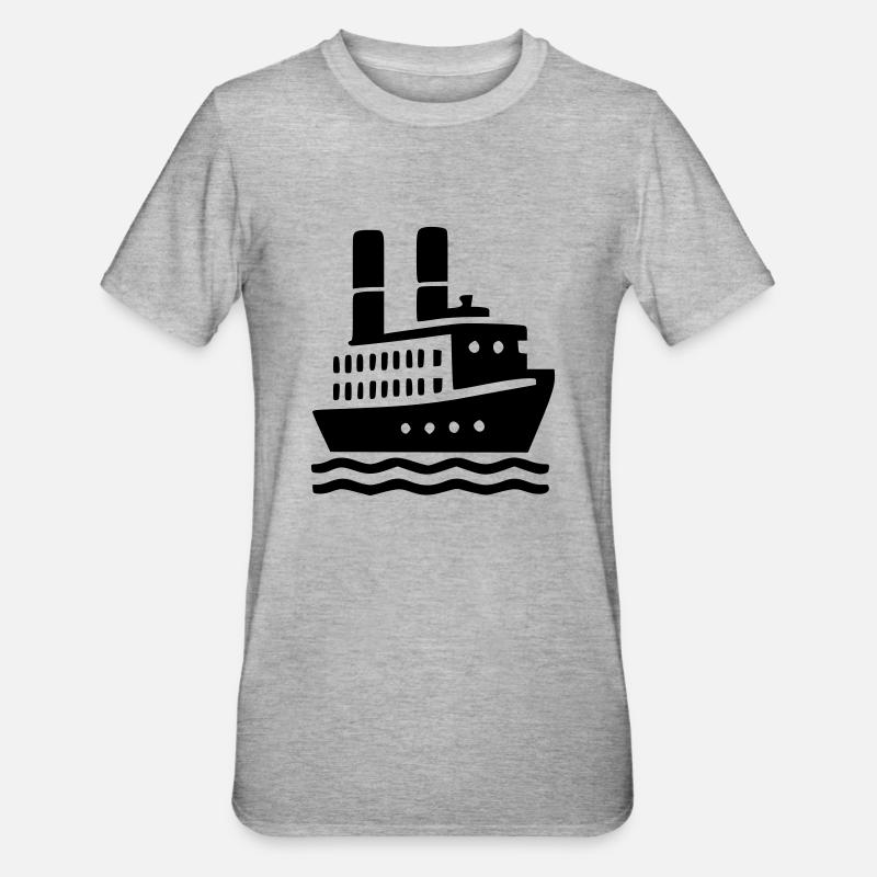 Bootsfahrt - Unisex Polycotton T-Shirt - Grau meliert