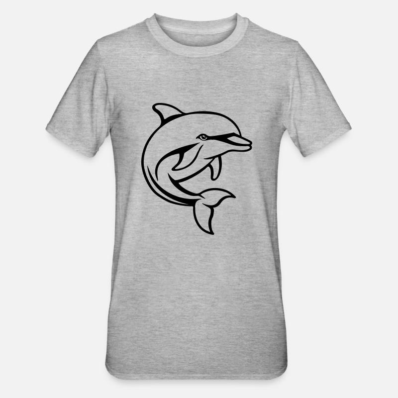 Delfin Comic - Unisex Polycotton T-Shirt - heather grey