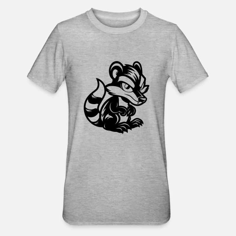stinktier comic - Unisex Polycotton T-Shirt - Grau meliert