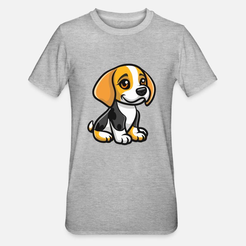 hund tier comic - Unisex Polycotton T-Shirt - Grau meliert