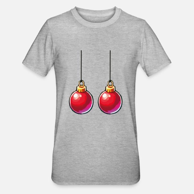Weihnachtskugel - Unisex Polycotton T-Shirt - Grau meliert