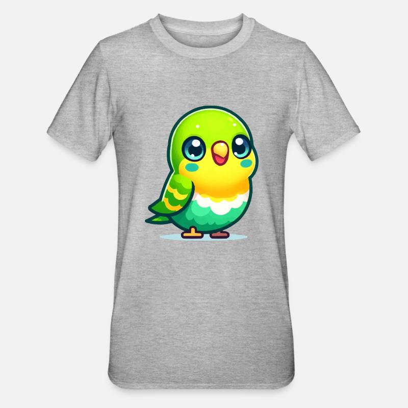 Perruche ondulée - T-shirt polycoton Unisexe - gris chiné