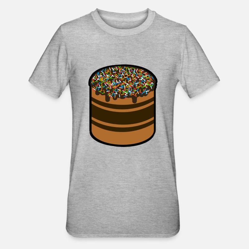 Gâteau au chocolat - T-shirt polycoton Unisexe - gris chiné