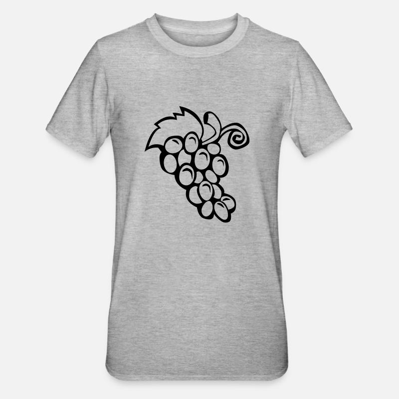grappe de raisins - T-shirt polycoton Unisexe - gris chiné