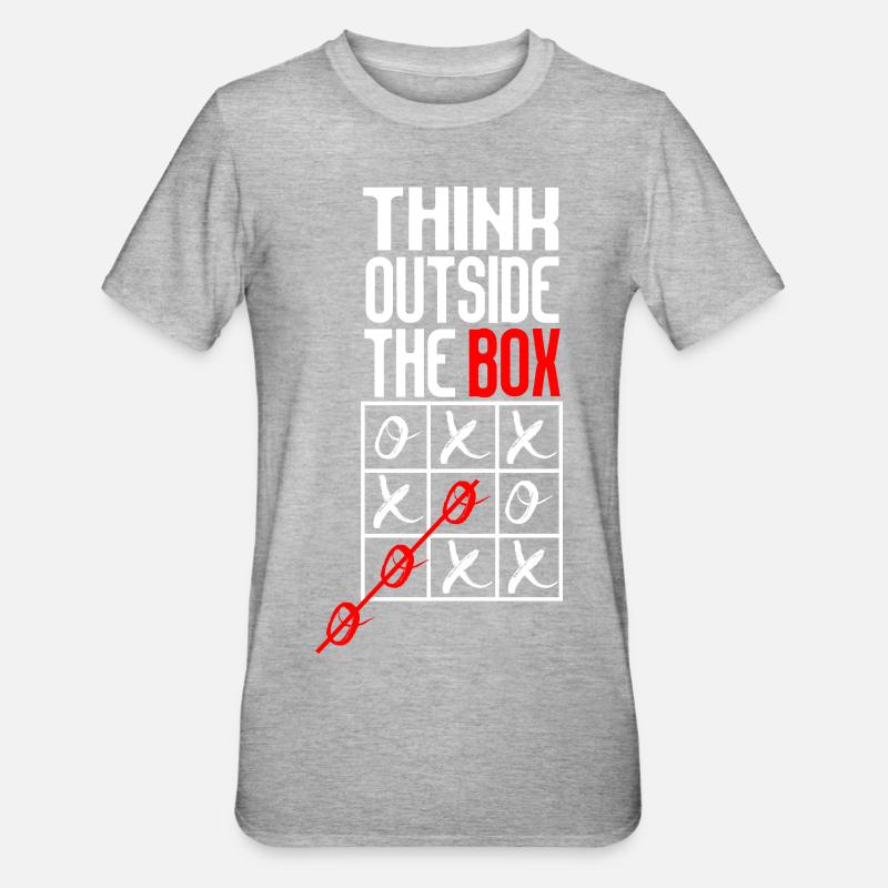 think outside the box - T-shirt polycoton Unisexe - gris chiné