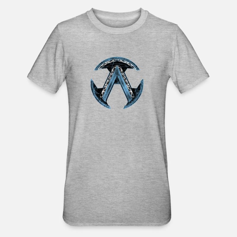 Celtic Sparta Lambda Blue Ice - Unisex Polycotton T-Shirt - heather grey