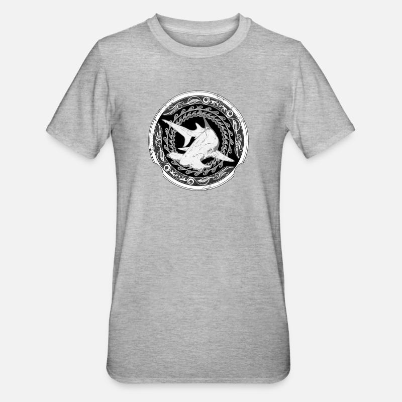 Bimini Hammerhai - Unisex Polycotton T-Shirt - Grau meliert