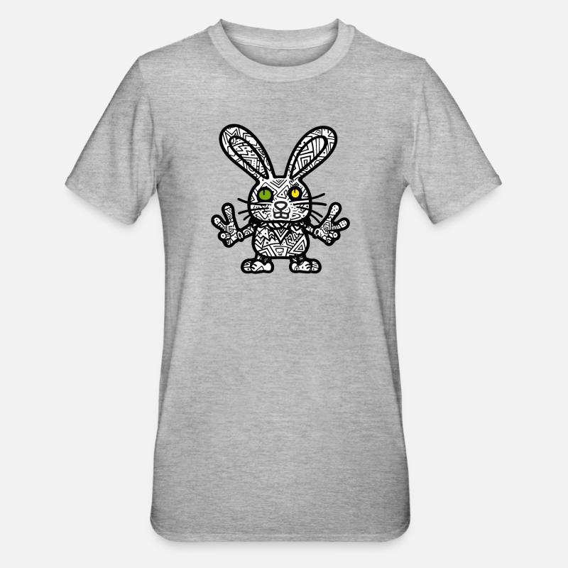 Cooler Hase - Unisex Polycotton T-Shirt - Grau meliert