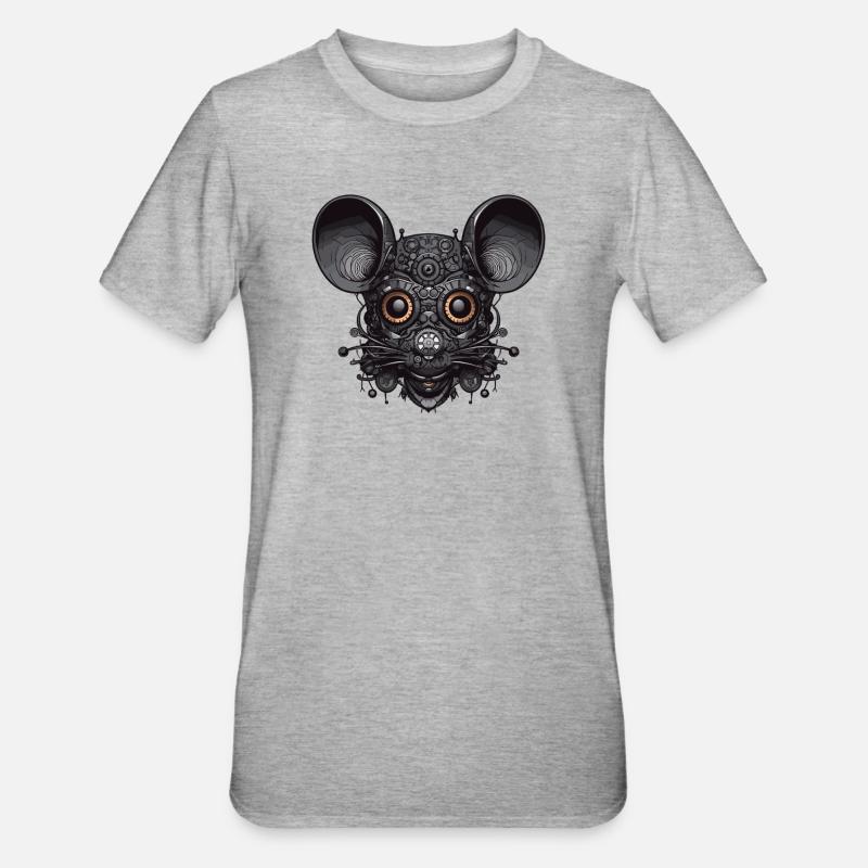 Maus - Unisex Polycotton T-Shirt - Grau meliert