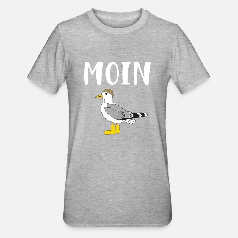 Moin Möwe - Unisex Polycotton T-Shirt - Grau meliert