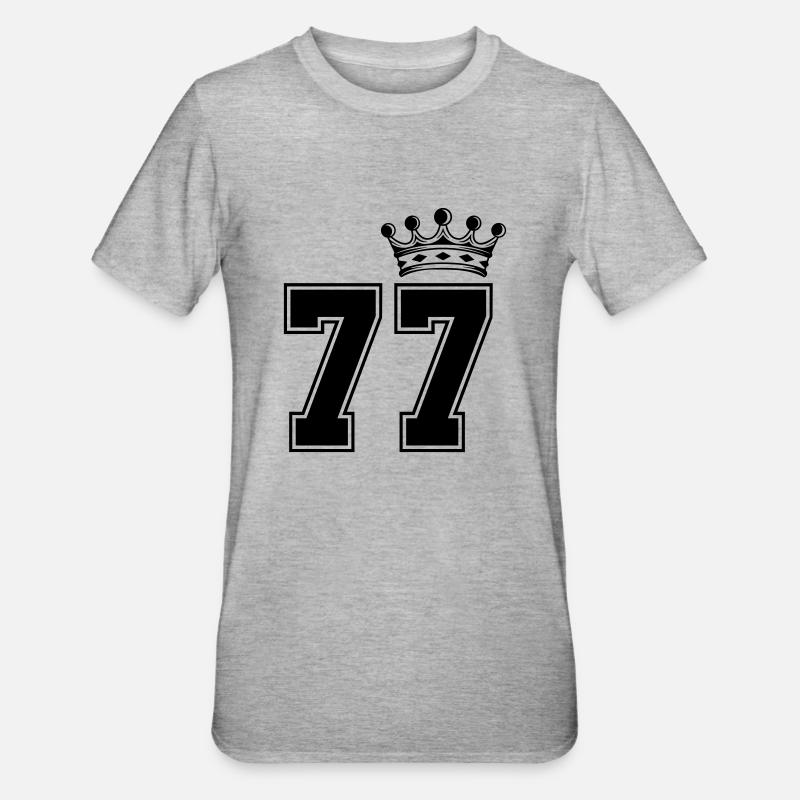 77 krone - Unisex Polycotton T-Shirt - Grau meliert