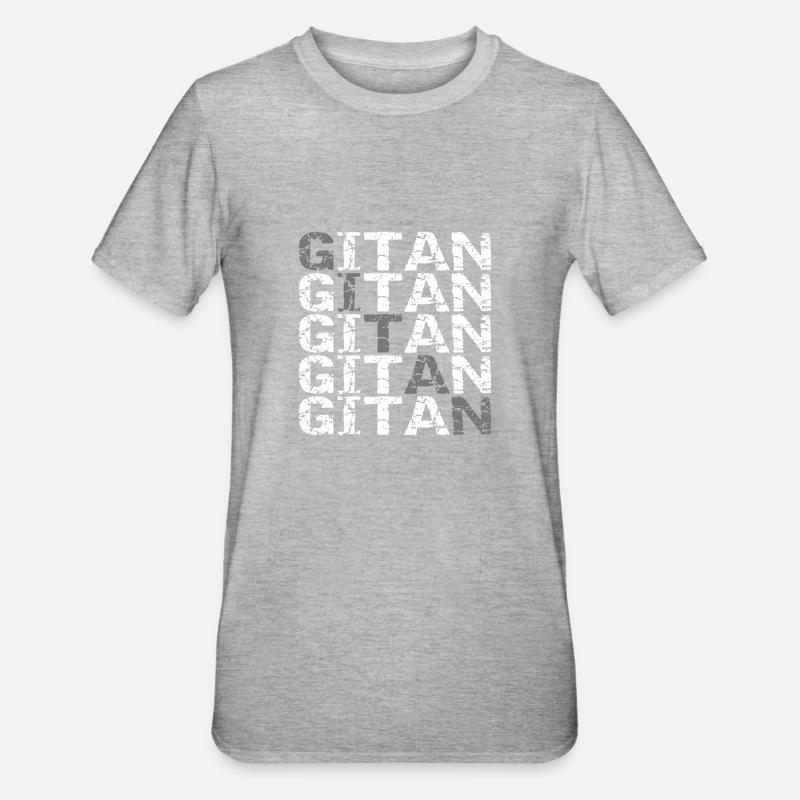 Gitan blanc et gris - T-shirt polycoton Unisexe - gris chiné