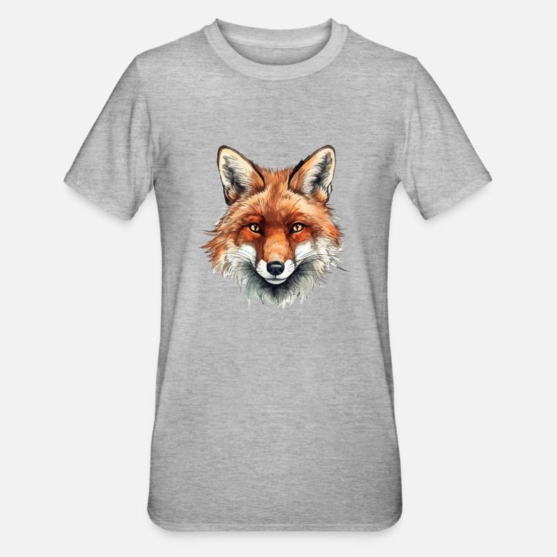 Nature Fox - Unisex Polycotton T-Shirt - heather grey