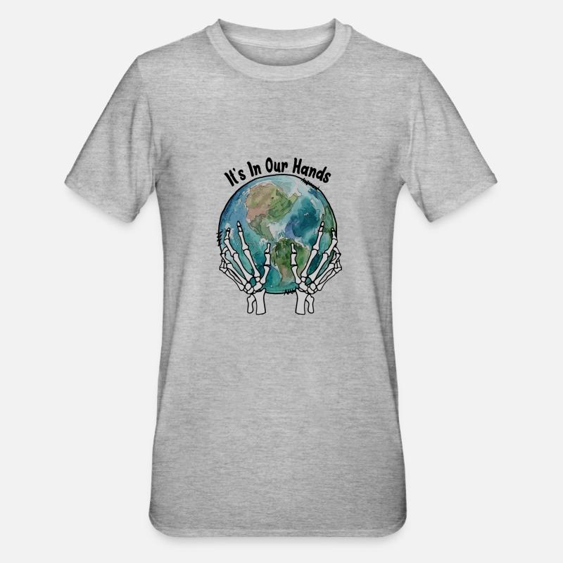 Der Planet - Unisex Polycotton T-Shirt - Grau meliert