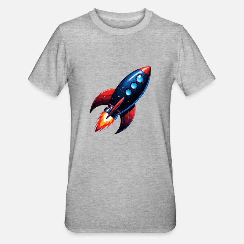 Raketenstart Durchstarter - Unisex Polycotton T-Shirt - Grau meliert