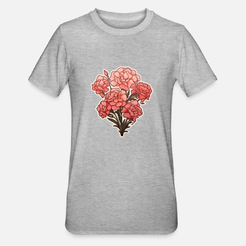 Oeillets Oeillet 6 Fleurs - T-shirt polycoton Unisexe - gris chiné