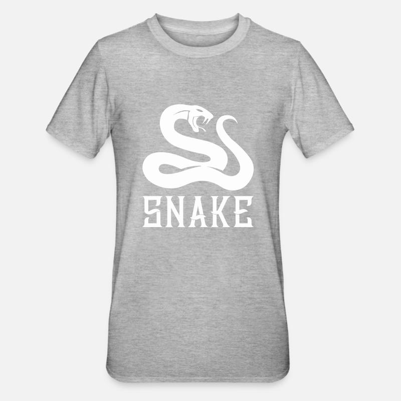 serpent blanc - T-shirt polycoton Unisexe - gris chiné